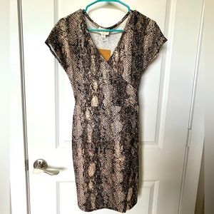 Enough About Me Snake Print via neck Dress